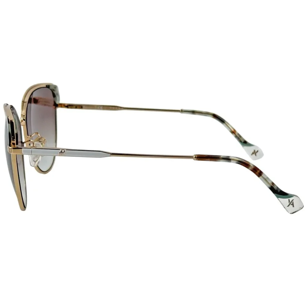 Yalea SYA082 Helena Womens Metal Sunglass 0361 Rose Gold White 59-15 w Case